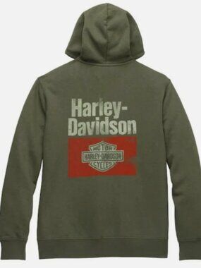 RARE Olive Green Harley-Davidson Hoodie